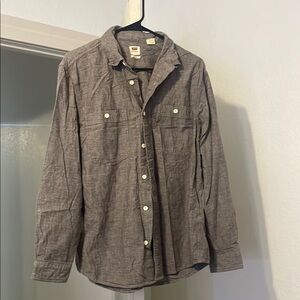 Levi's Gray Casual Button Down Shirt with Classic Collar